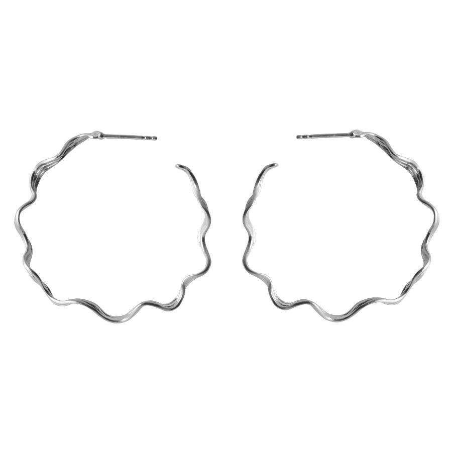 Pernille Corydon Large Hellir Sølv Hoops – E-464-S
