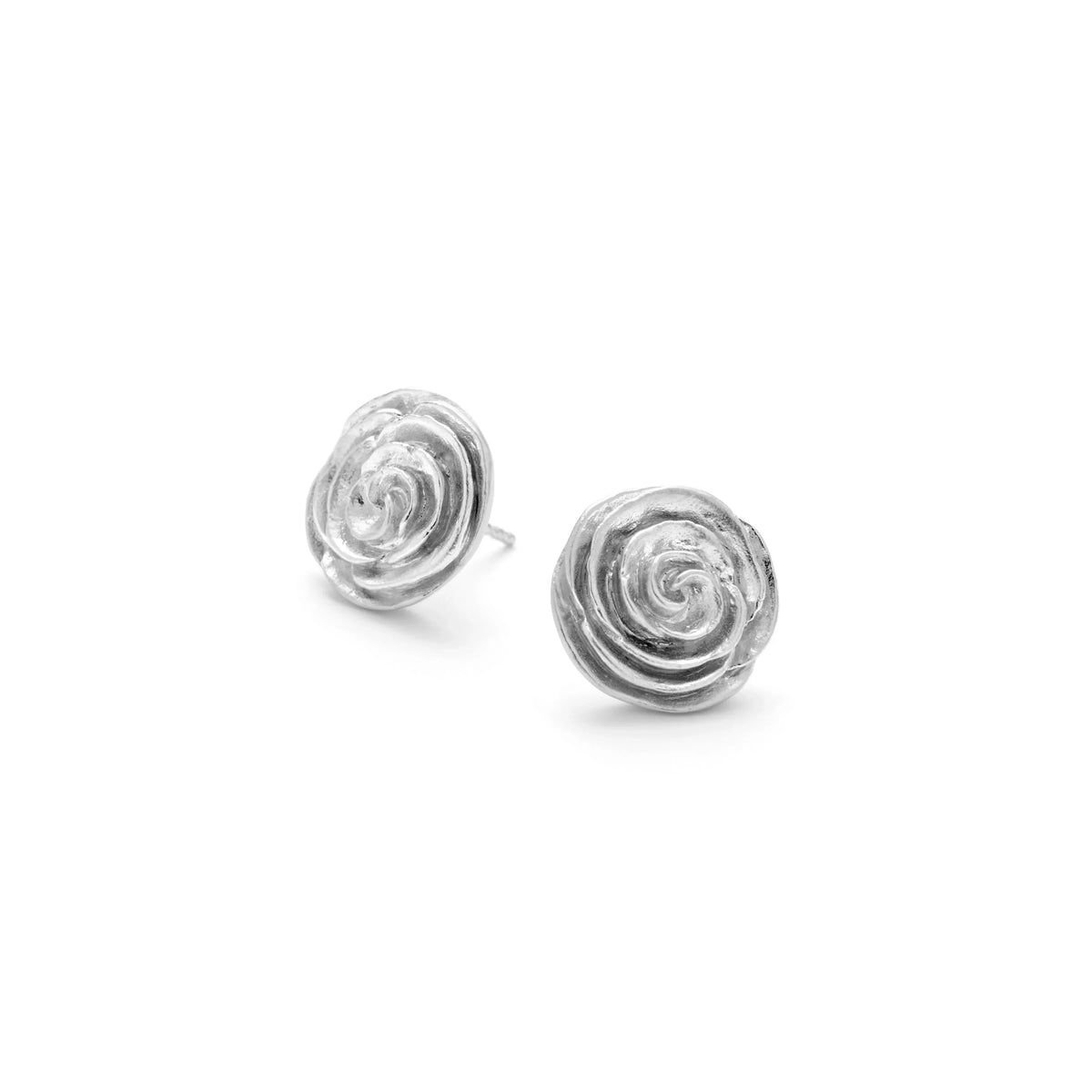 Pernille Corydon Large Rose Ørestikker i Sølv – E-537-S