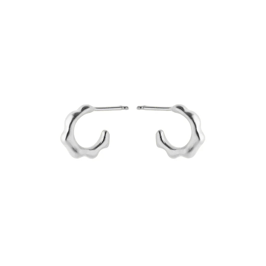 Pernille Corydon Small Aqua Hoops - Sølv – E-148-S