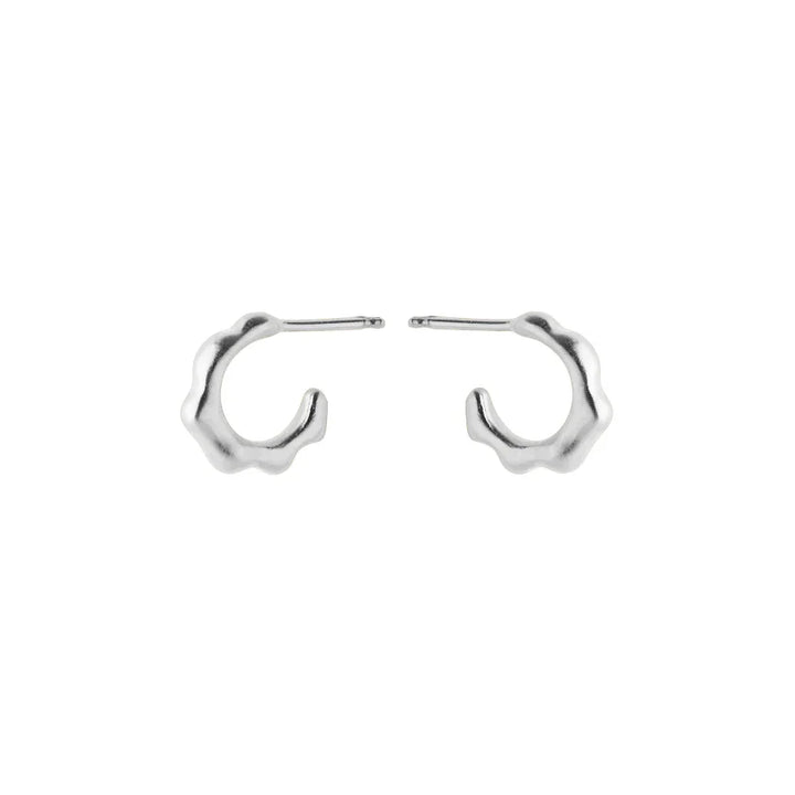 Pernille Corydon Small Aqua Hoops - Sølv – E-148-S