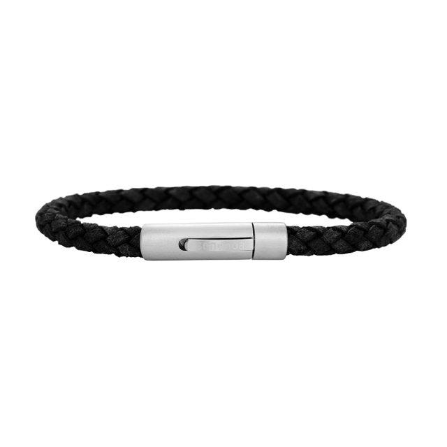 Son Of Noa Herre Armbånd Sort Flettet Læder – 809700891-001
