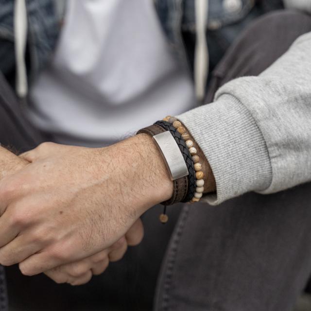 Son Of Noa Herre Armbånd Sort Flettet Læder – produktbillede 2