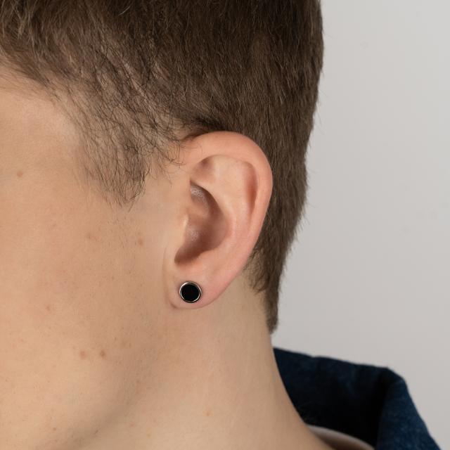 Son Of Noa Ørestik Med Onyx I Sølv – produktbillede 2