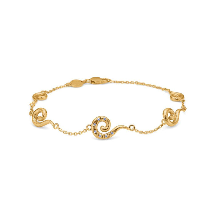 Studio Z Curiosity Forgyldt Armbånd m. Blå Zirkonia – 7257871