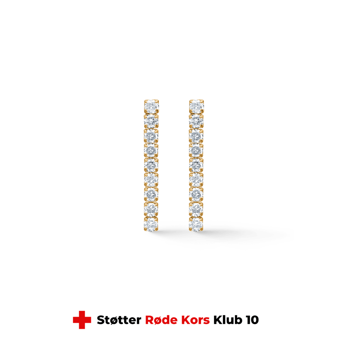 Studio Z Tennisøreringe 30mm i Forgyldt Sølv med Zirkonia – 7217000