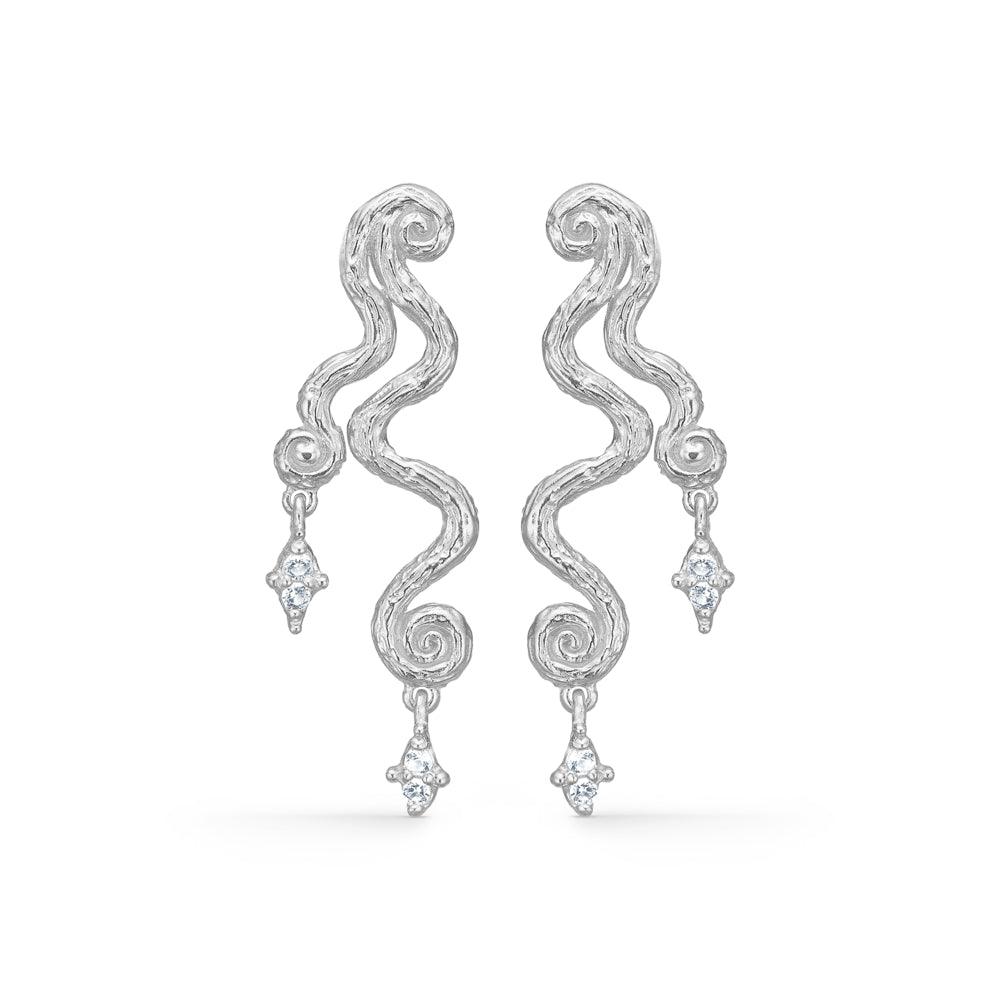 Studio Z Wave Sølv Øreringe Med Zirkonia – 7117856
