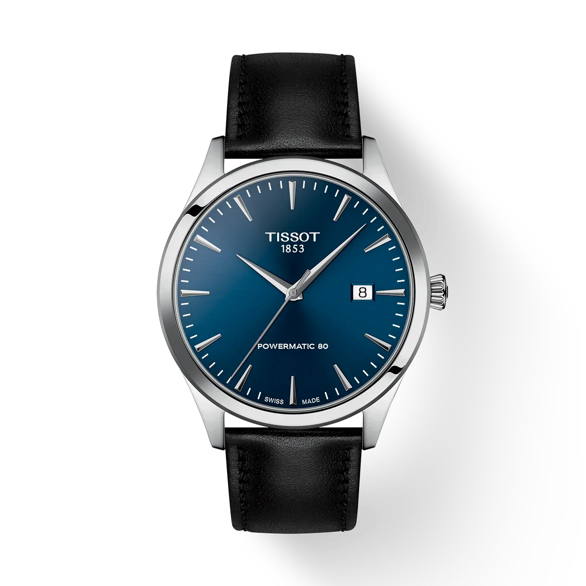 TISSOT CLASSIC DREAM POWERMATIC 80 LÆDERREM / BLÅ SKIVE – T1584071604100