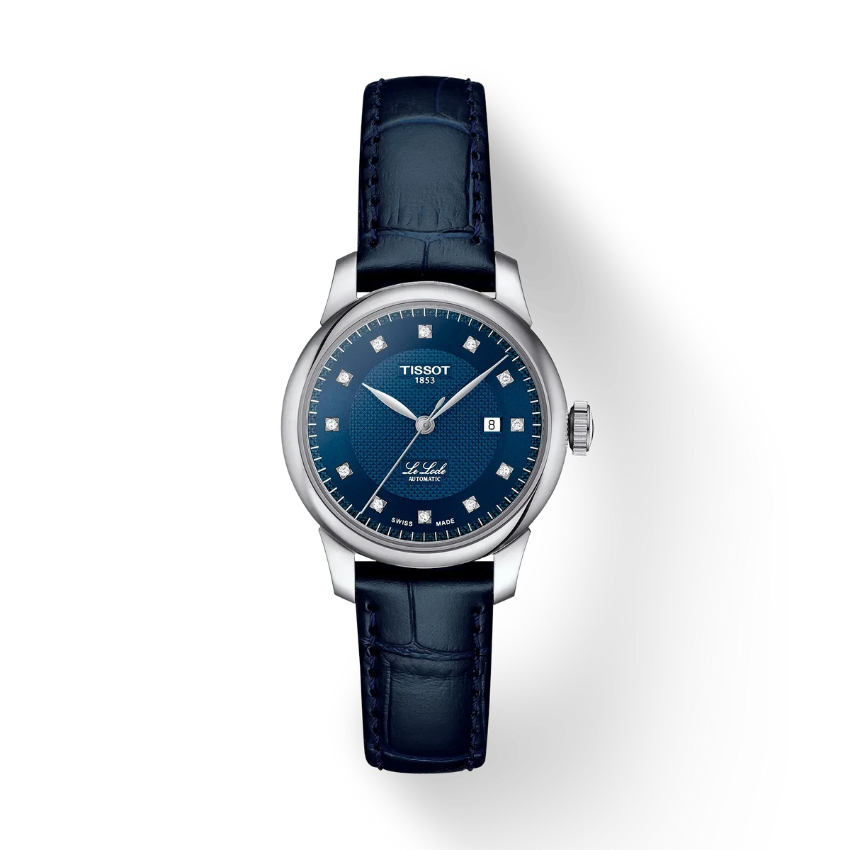 TISSOT LE LOCLE 29MM – BLÅ LÆDERREM / DIAMANTER – T0062071604600