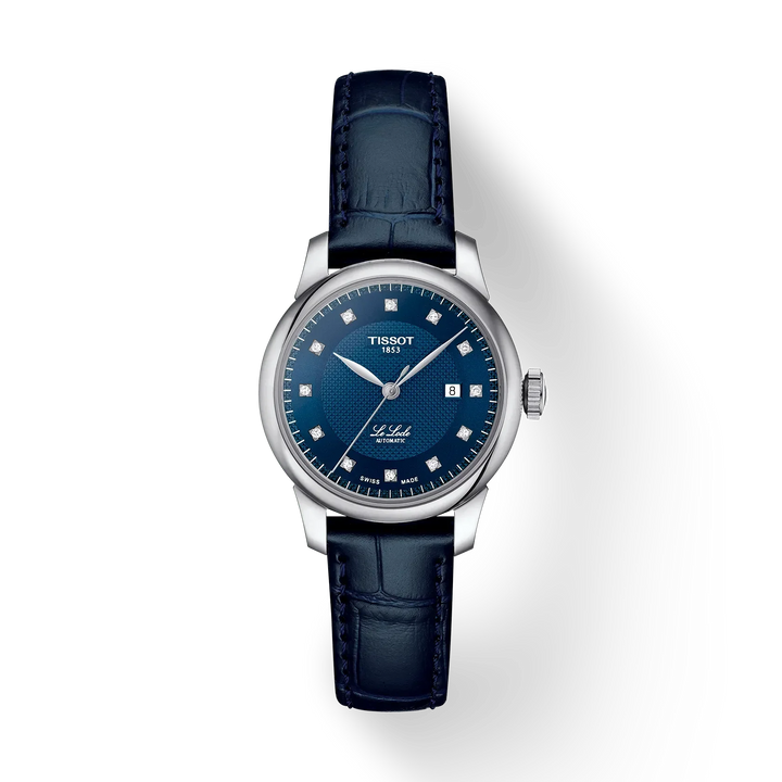 TISSOT LE LOCLE 29MM – BLÅ LÆDERREM / DIAMANTER – T0062071604600