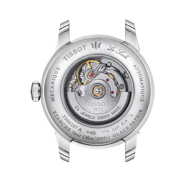 TISSOT LE LOCLE 29MM – BLÅ LÆDERREM / DIAMANTER – produktbillede 2