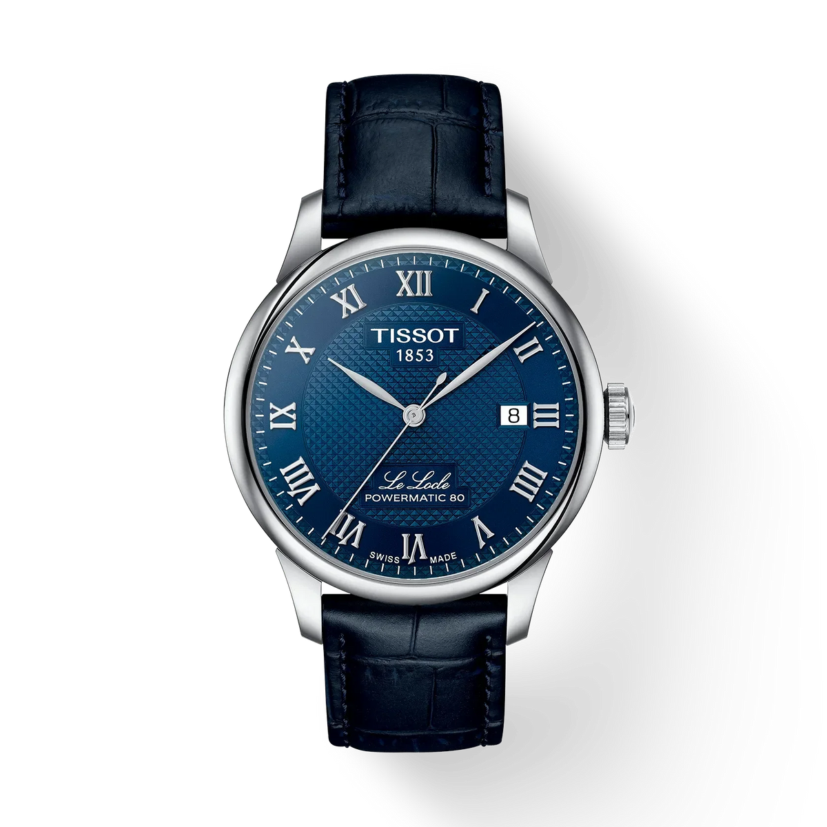 TISSOT LE LOCLE POWERMATIC 80 – BLÅ LÆDERREM – T0064071604300