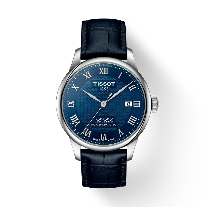 TISSOT LE LOCLE POWERMATIC 80 – BLÅ LÆDERREM – T0064071604300