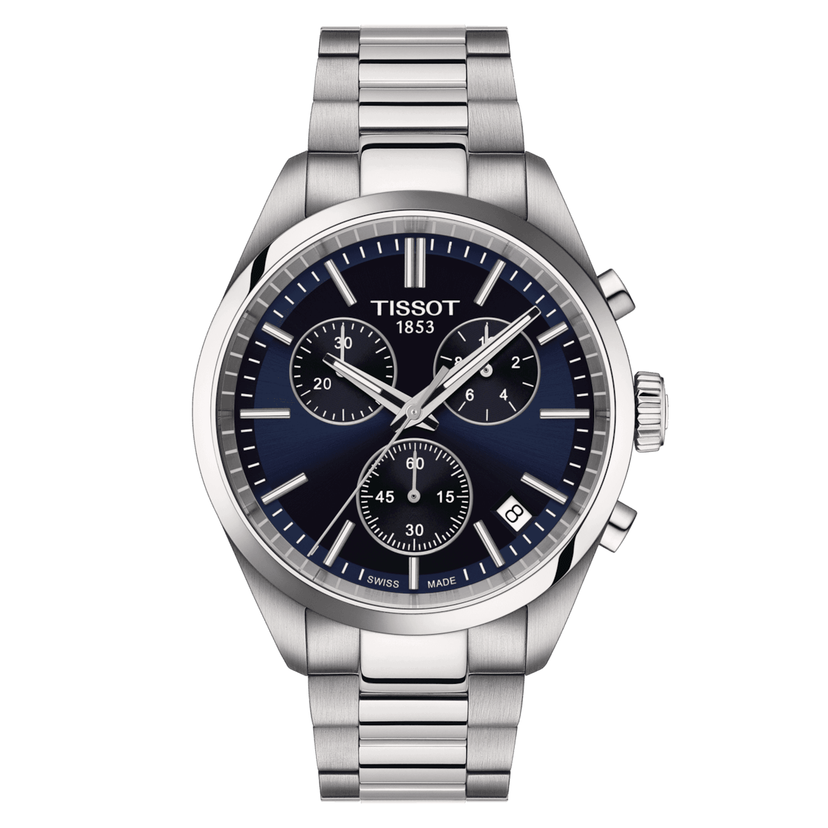 TISSOT PR 100 CHRONOGRAPH MED BLÅ URSKIVE – T1504171104100