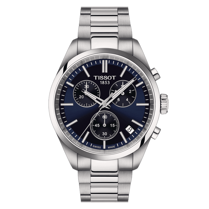 TISSOT PR 100 CHRONOGRAPH MED BLÅ URSKIVE – T1504171104100