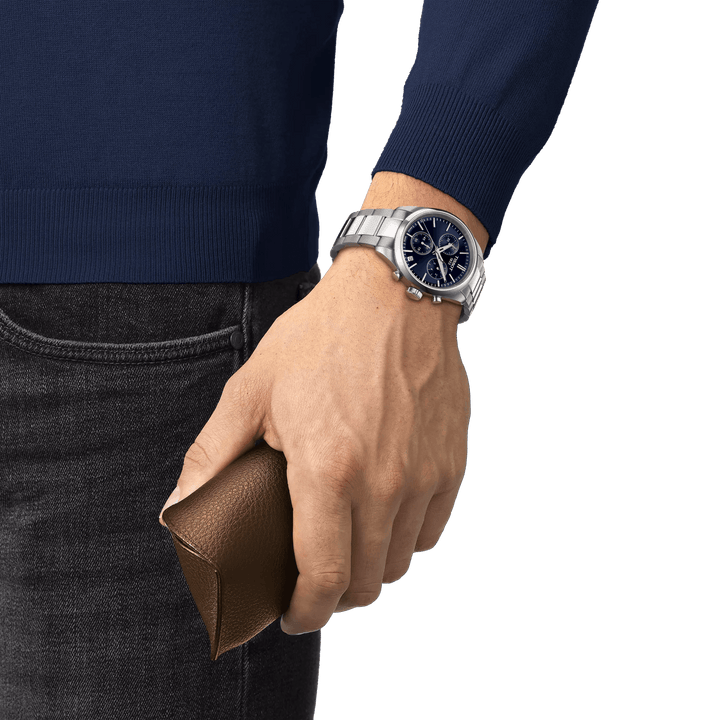 TISSOT PR 100 CHRONOGRAPH MED BLÅ URSKIVE – produktbillede 2