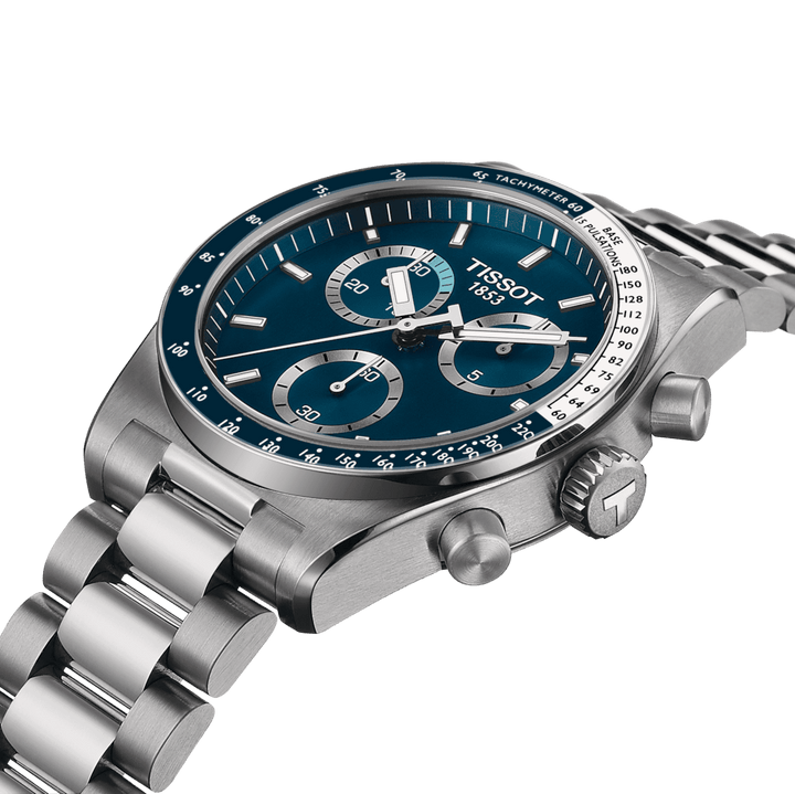 TISSOT PR516 CHRONOGRAPH MED BLÅ URSKIVE – produktbillede 2
