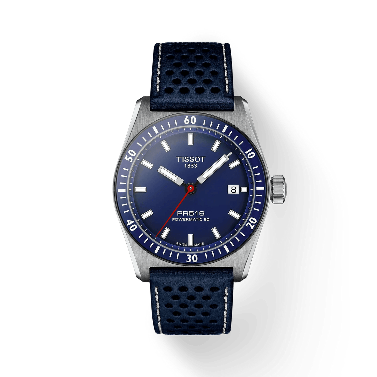 TISSOT PR516 POWERMATIC 80 MED BLÅ URSKIVE 38MM – T1494071604100