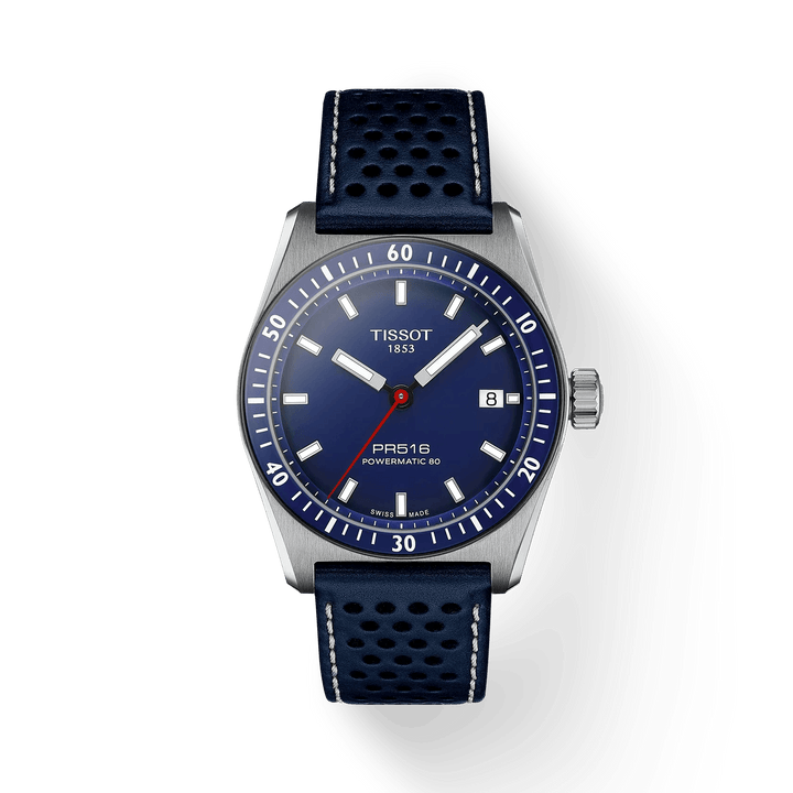 TISSOT PR516 POWERMATIC 80 MED BLÅ URSKIVE 38MM – T1494071604100