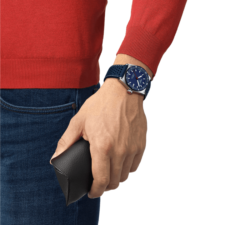 TISSOT PR516 POWERMATIC 80 MED BLÅ URSKIVE 38MM – produktbillede 2