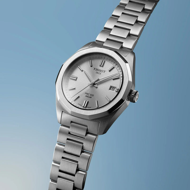 TISSOT PRC 100 SOLAR 34MM – STÅL / SØLV SKIVE – produktbillede 2