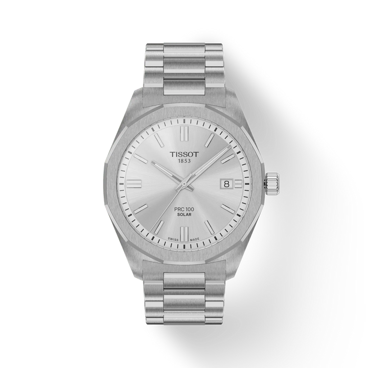 TISSOT PRC 100 SOLAR QUARTZ 39MM SILVER – T1514221103100