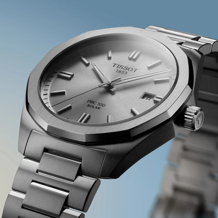 TISSOT PRC 100 SOLAR QUARTZ 39MM SILVER – produktbillede 2