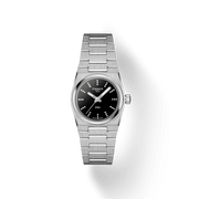 TISSOT PRX 25MM MUSTA KELLOTAULU TIMANTEILLA 