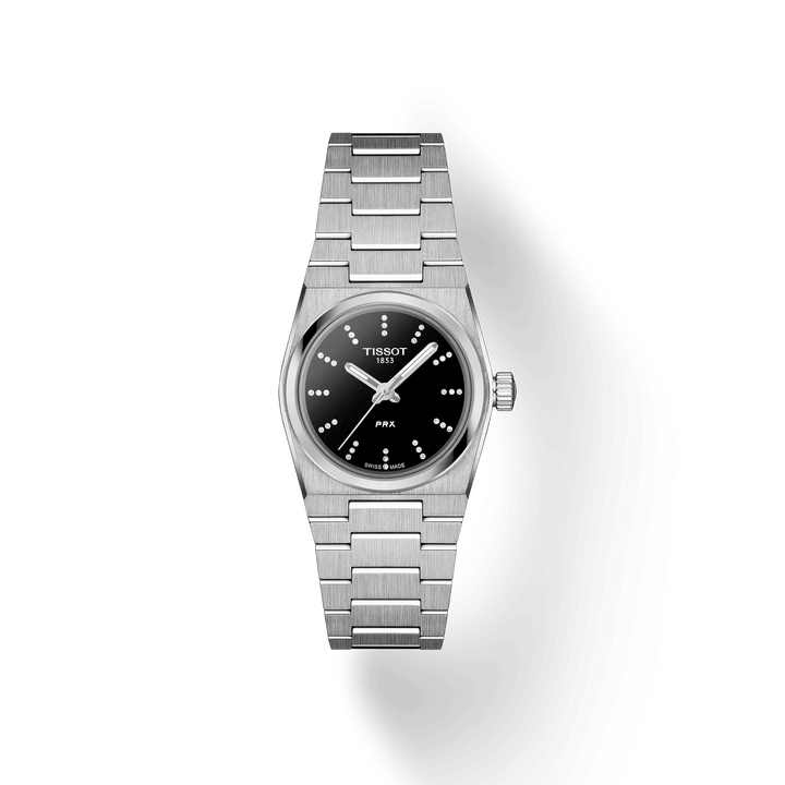 TISSOT PRX 25MM SORT URSKIVE MED DIAMANTER – T1370101105600