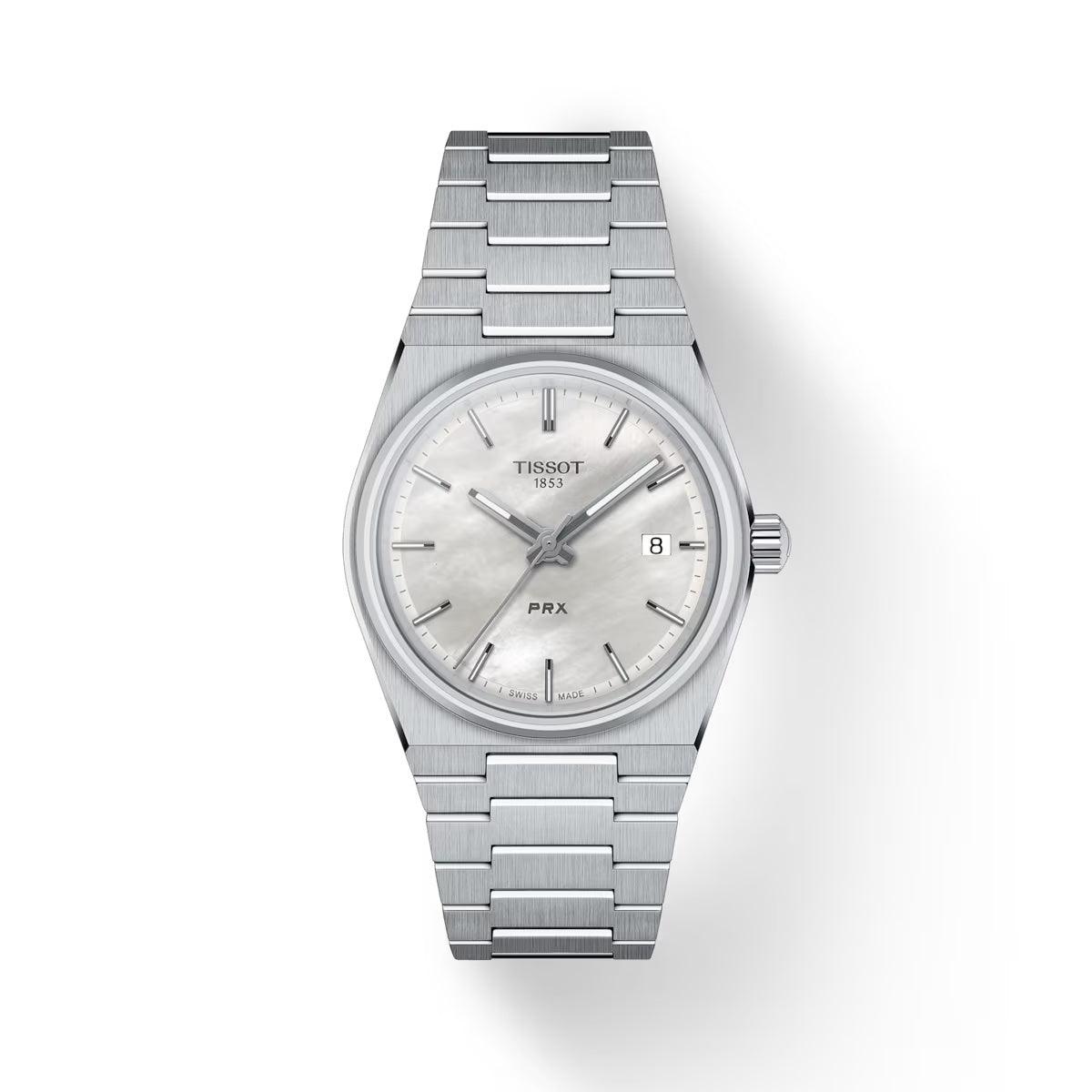 TISSOT PRX 35MM URSKIVE MED HVID PERLEMOR – T1372101111100
