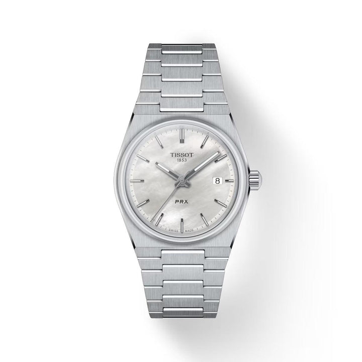 TISSOT PRX 35MM URSKIVE MED HVID PERLEMOR – T1372101111100