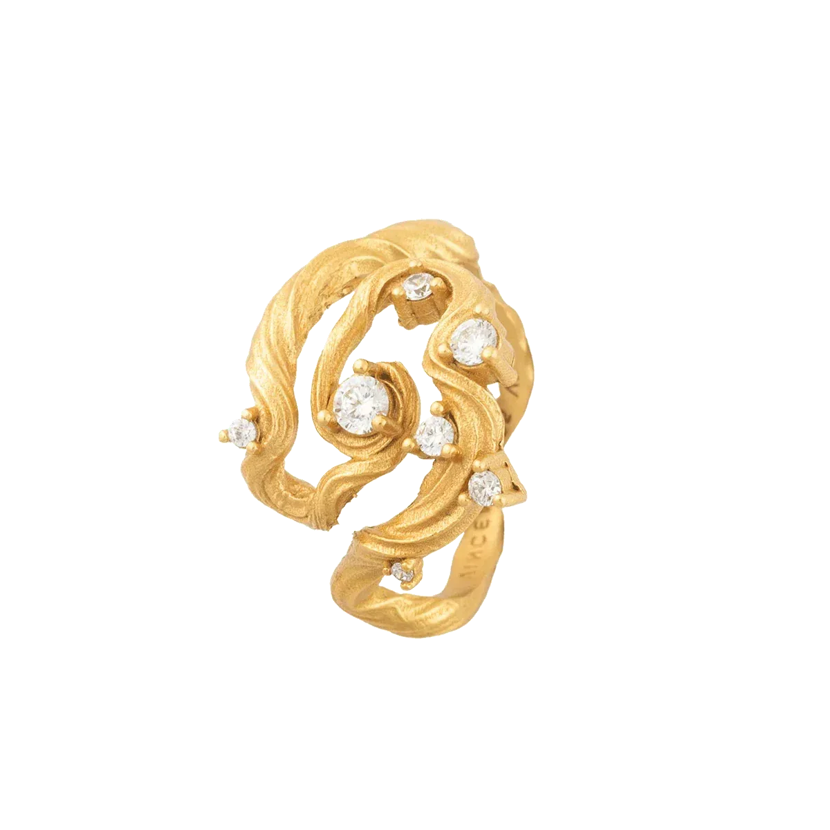 Vincent Aurum Roots Ring Forgyldt m. Hvide Krystaller – VJ251-URG-001