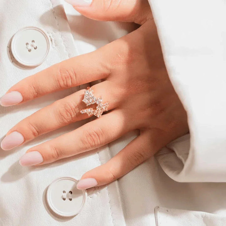 Vincent Lace Allure Ring Forgyldt m. Hvide Krystaller – produktbillede 2