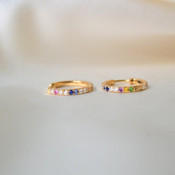 Anpé Atelier Kyra Creoler 18kt guld m. Brillianter og Ædelstene – 23-2-Customized