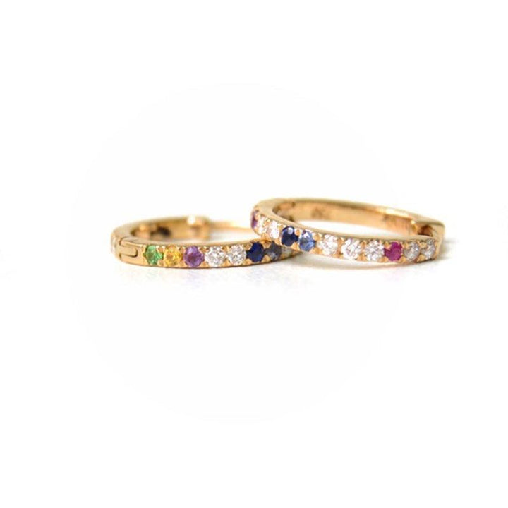 Anpé Atelier Kyra Creoler 18kt guld m. Brillianter og Ædelstene – produktbillede 2