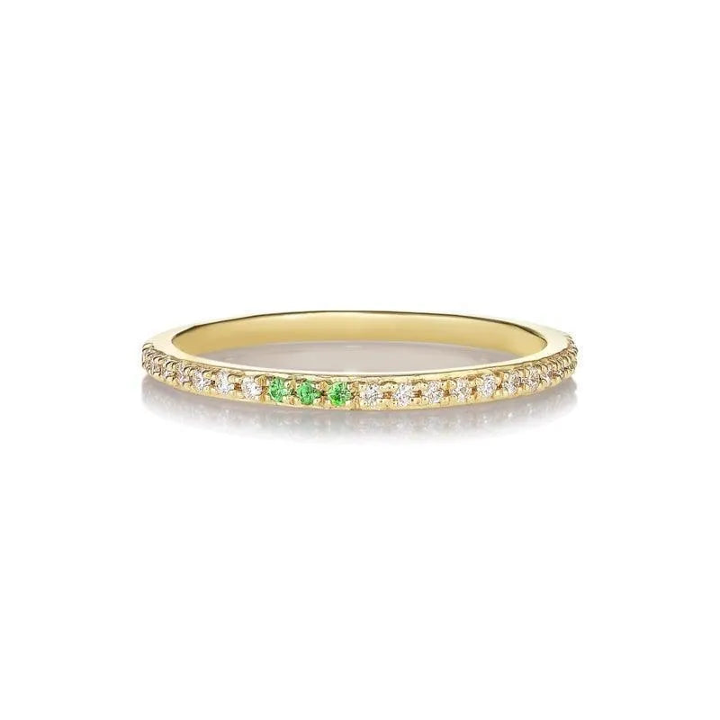 Anpé Atelier Sarah Lil Green Tsavorites & Diamant 14kt Guld Ring – 2462-004