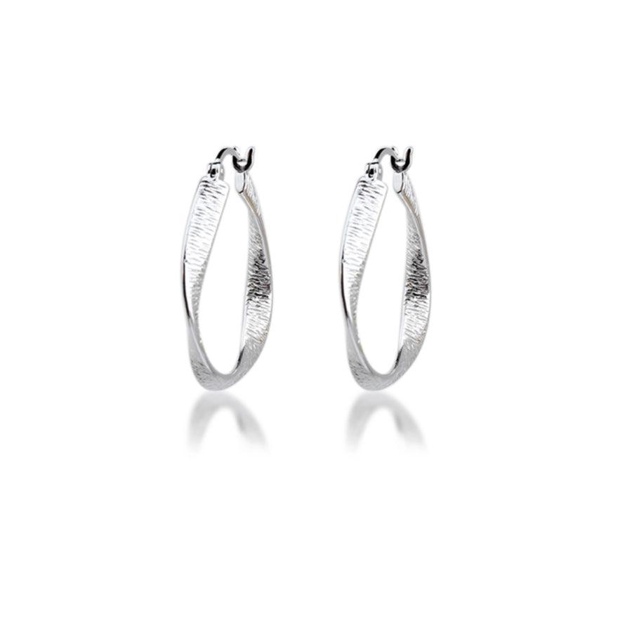 Aqua Dulce Twisted Lines creoler 28mm sølv - 5186 – 5186
