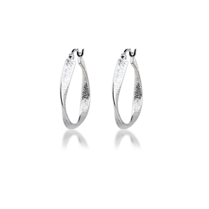Aqua Dulce Twisted Lines creoler 28mm sølv - 5186 – 5186