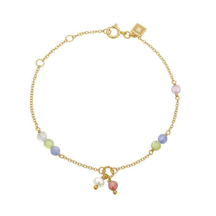 Carré Armbånd med Pastel farvet ædelsten - FB4364LBBIPSTZPE – FB4364LBBIPSTZPE