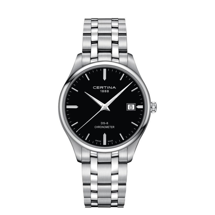 Certina DS-8 Herreur - Stållænke m. Sort Urskive – C0334511105100