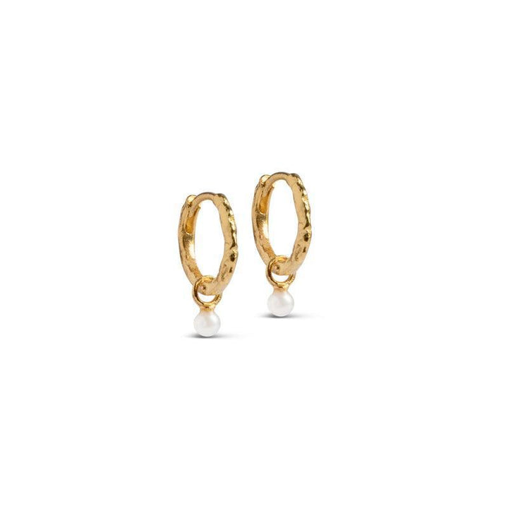 Enamel Belle Pearl Hoops - E271GM – E271GM-Pearl