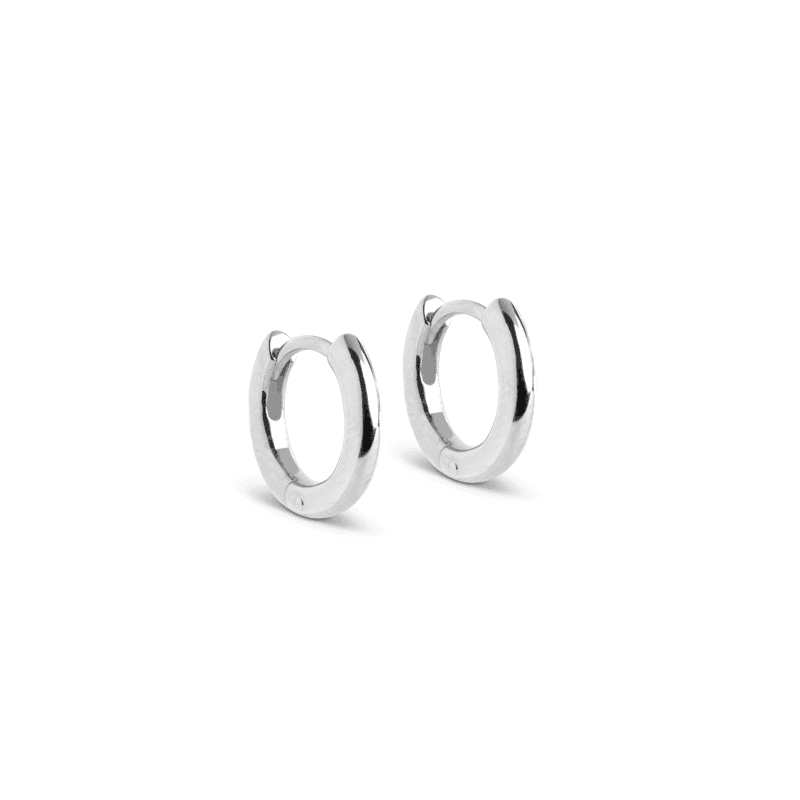 Enamel Chunky Sølv Hoops 8mm - E248S – E248S