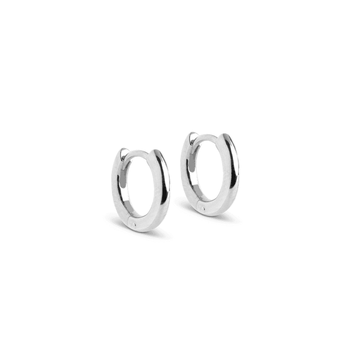 Enamel Chunky Sølv Hoops 8mm - E248S – E248S