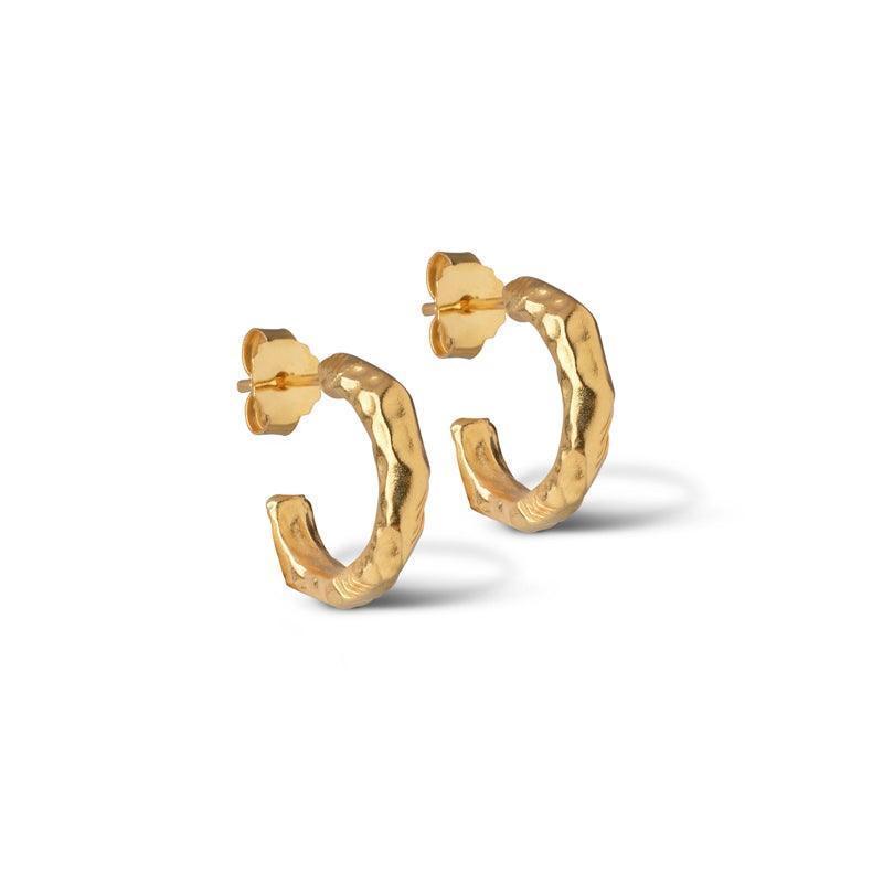 Enamel Hali Forgyldt Hoops - E221GM – E221GM