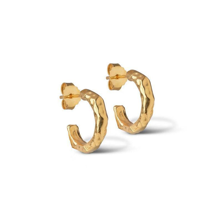 Enamel Hali Forgyldt Hoops - E221GM – E221GM