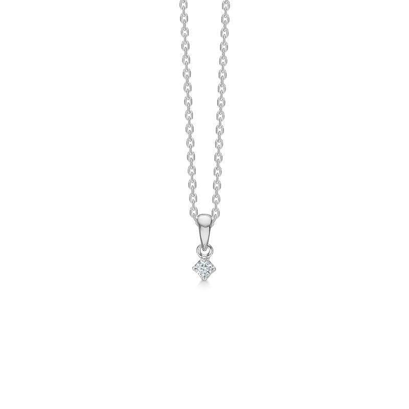 Mads Z 14 kt. Crown Diamant Vedhæng 0.04 ct. Hvidguld – 1631604