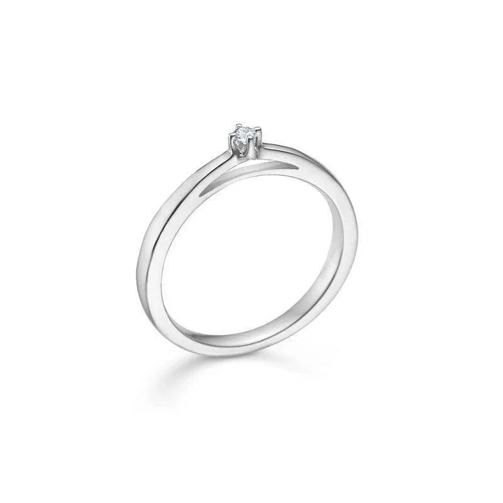 Mads Z 14 kt. Crown Ring Hvidguld 0.04 ct. – 1641604-001