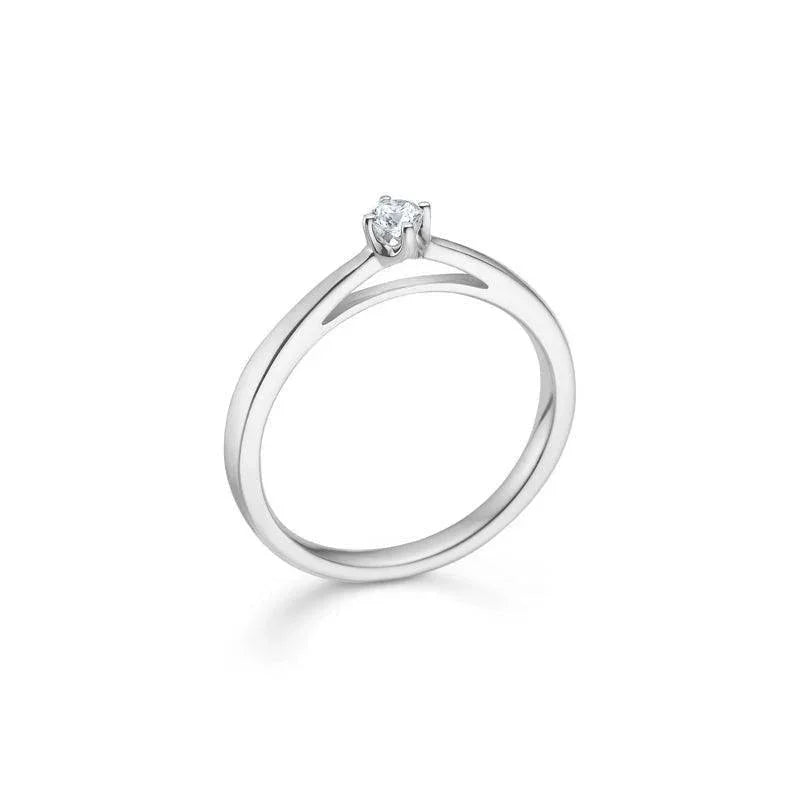 Mads Z 14 kt. Crown Ring Hvidguld 0.09 ct. – 1641609-001