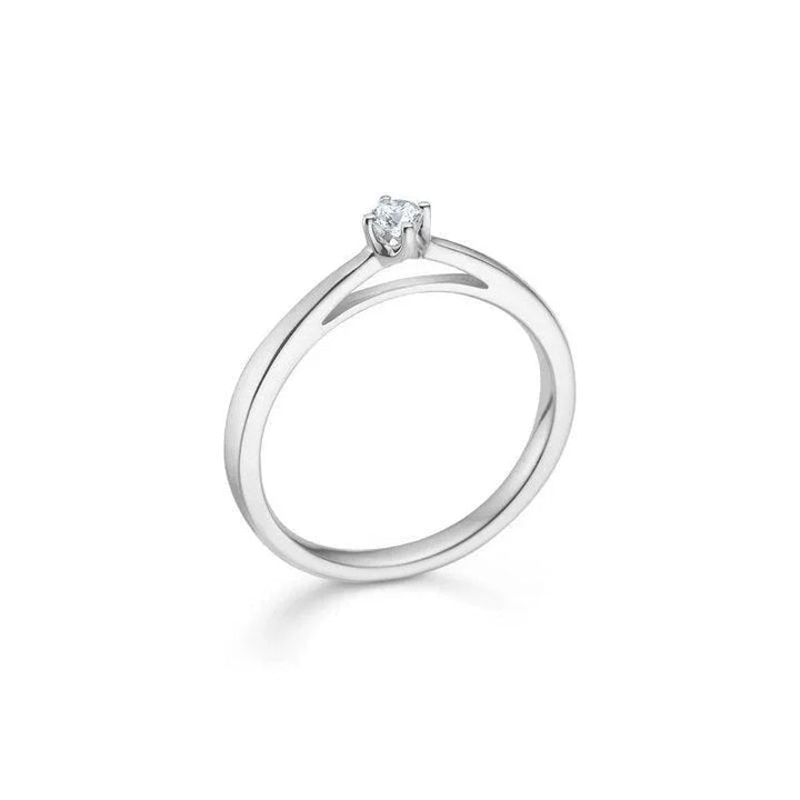 Mads Z 14 kt. Crown Ring Hvidguld 0.09 ct. – 1641609-001