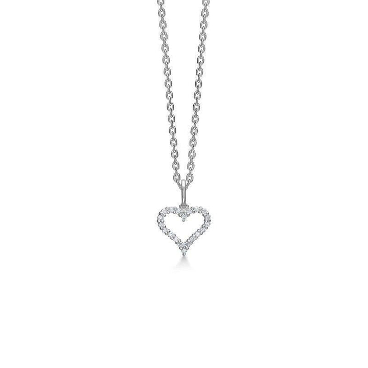 Mads Z 14 kt. hvidguld Tender Heart vedhæng isat 0.12 ct. W.SI – 1631312