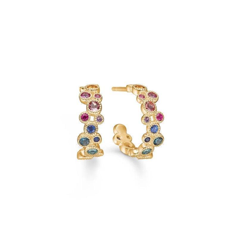 Mads Z 14 kt. Luxury Rainbow Creoler m. Ædelsten – 1514065